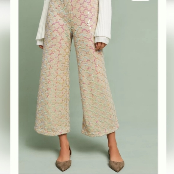 Anthropologie Pants - Anthropologie Cream Wide Leg Pants